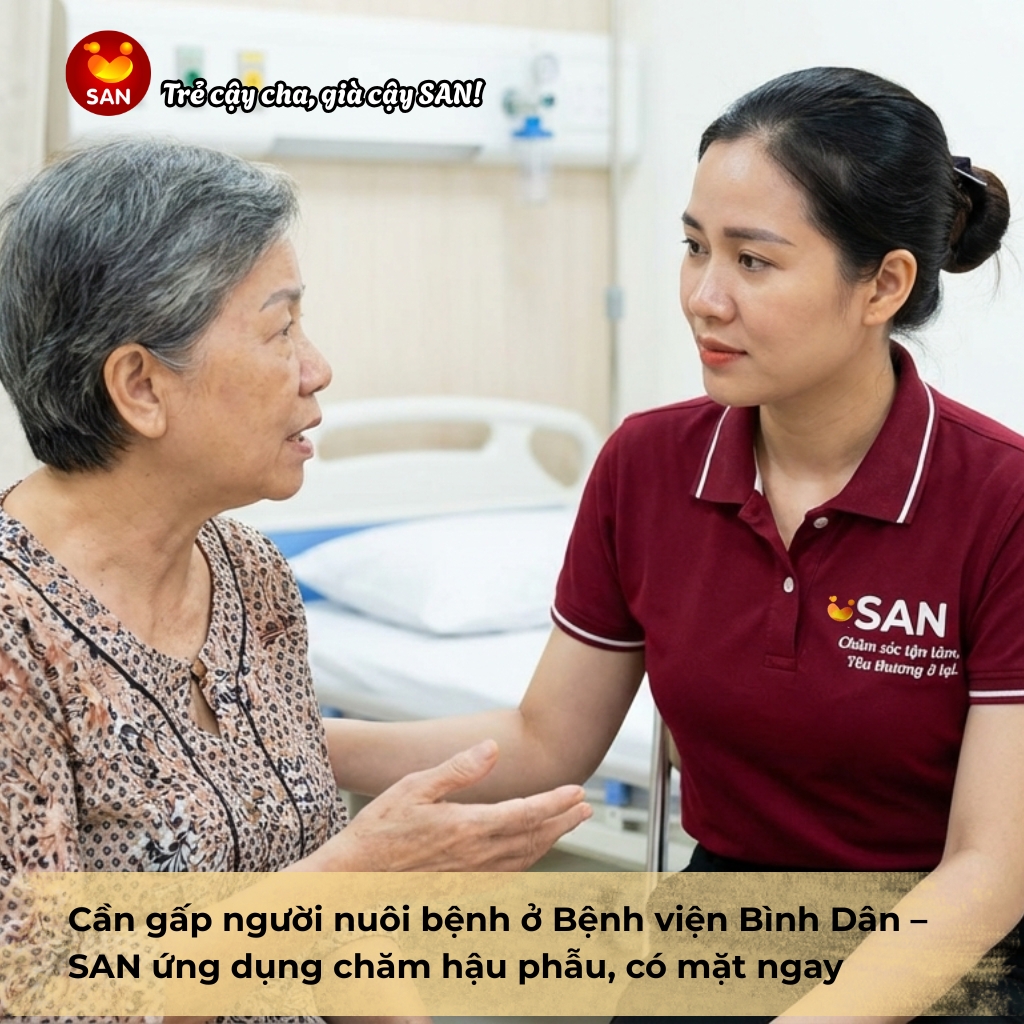 người nuôi bệnh ở Bệnh viện Bình Dân