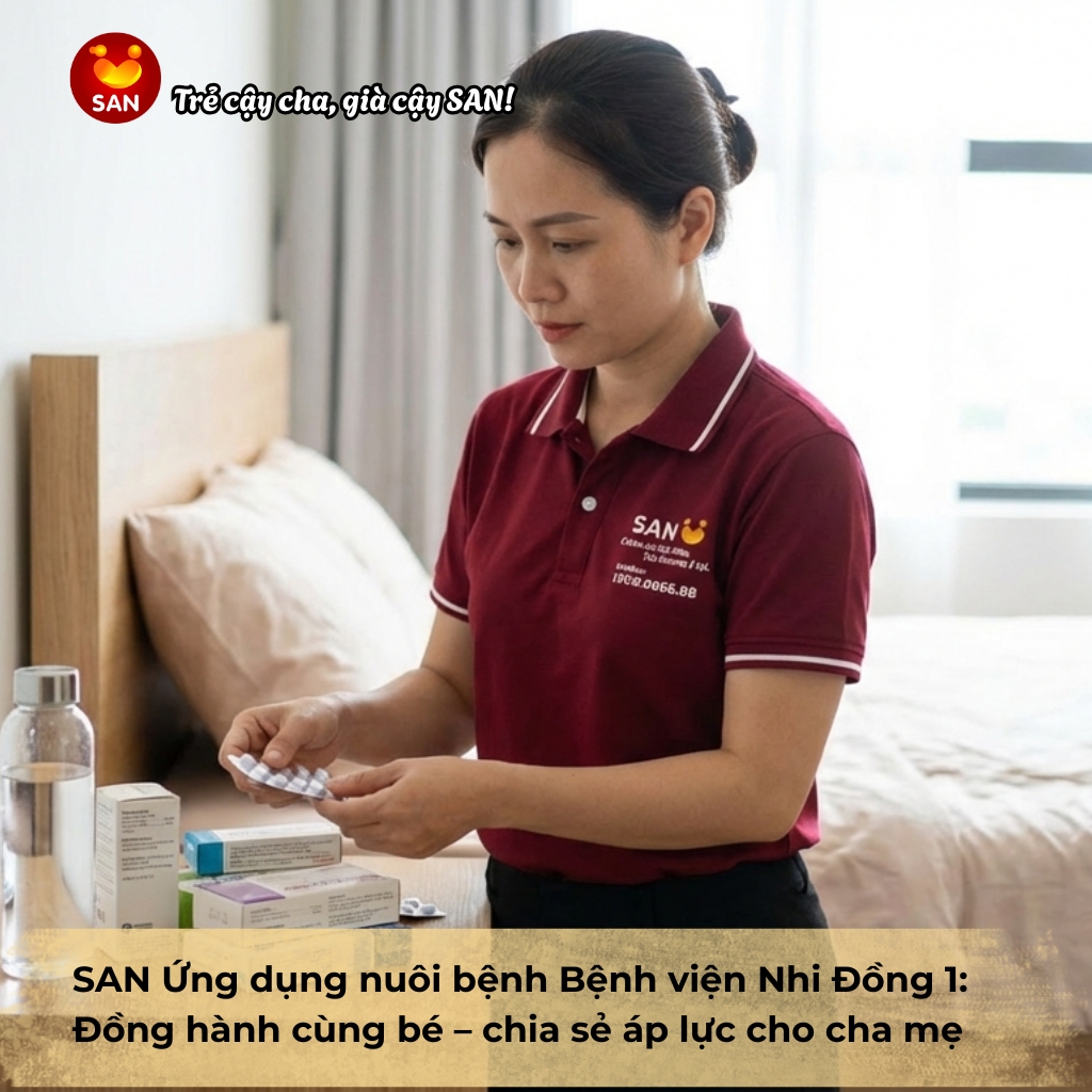 Nuôi bệnh tại Bệnh viện Nhi Đồng 1